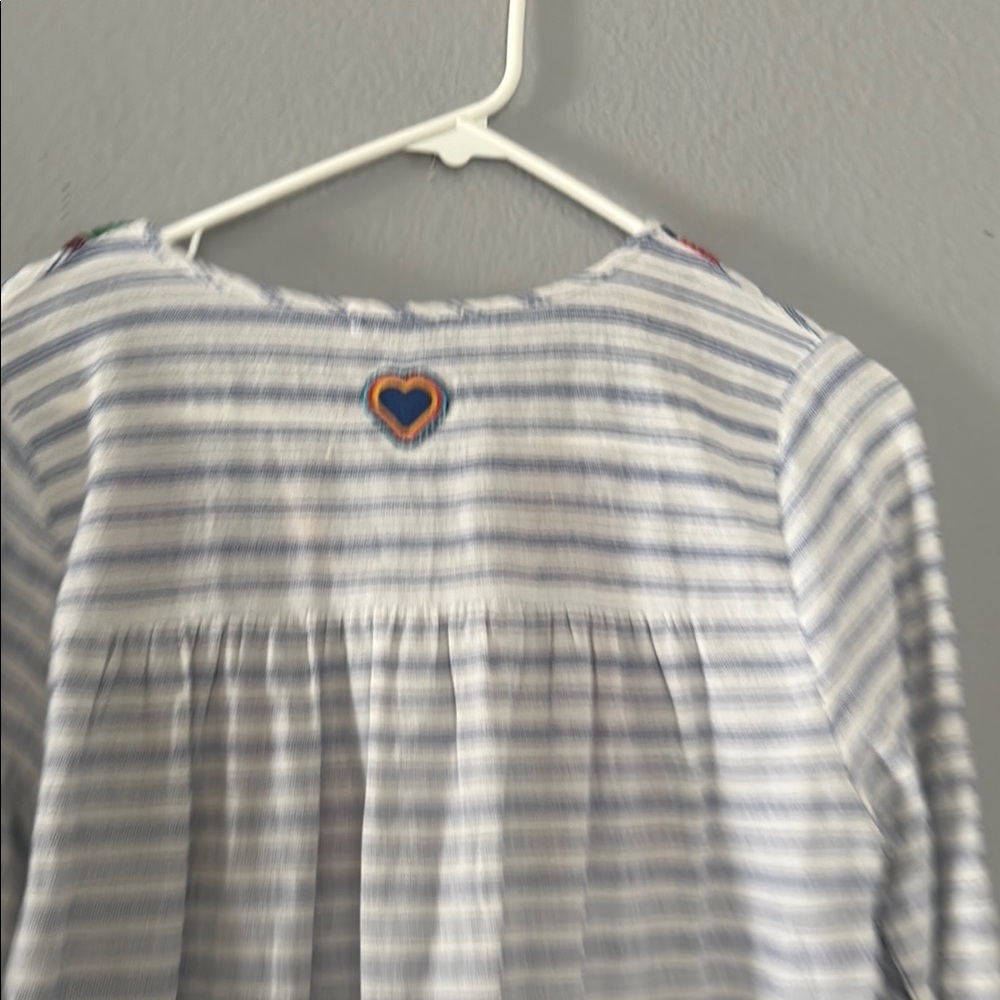 J. Crew blue and White Embellished Tunic Top or mini dress - Picture 7 of 11